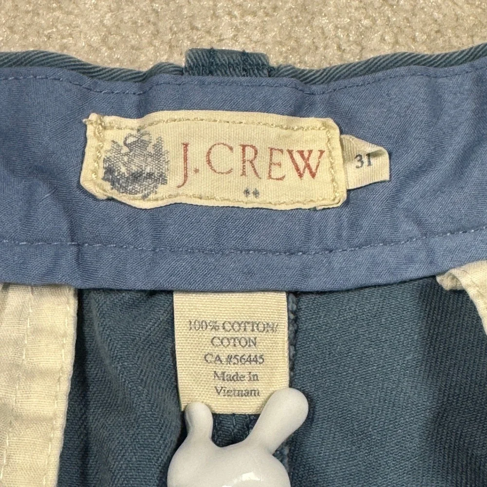 J.Crew Chino Shorts Mens 31 Blue Cotton Twill Casual Summer 9 Inseam Solid